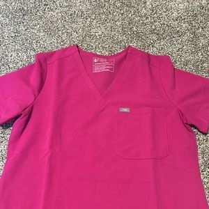 Women’s pink Figs scrub top